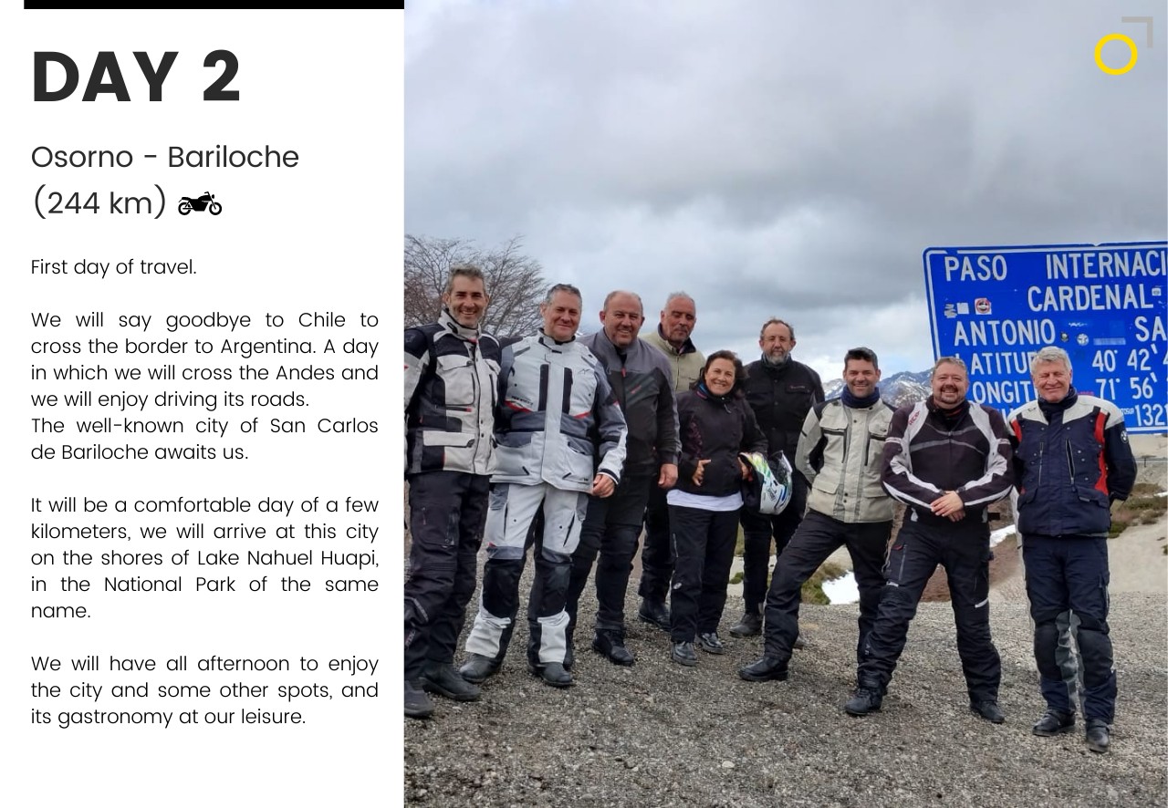 Motorcycle tour Patagonia Osorno Bariloche
