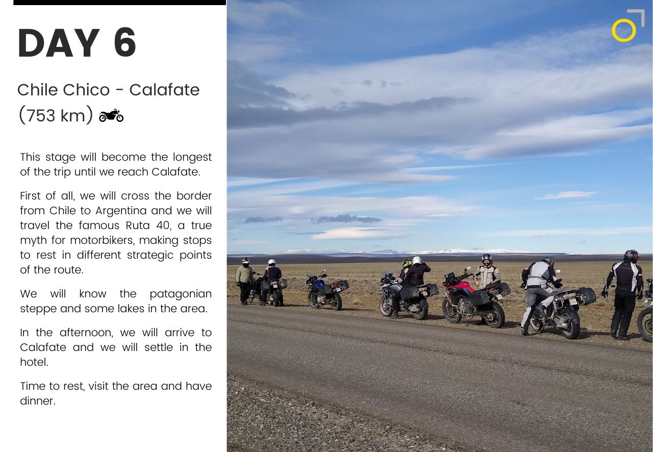 Motorcycle tour Patagonia Chile Chico Calafate