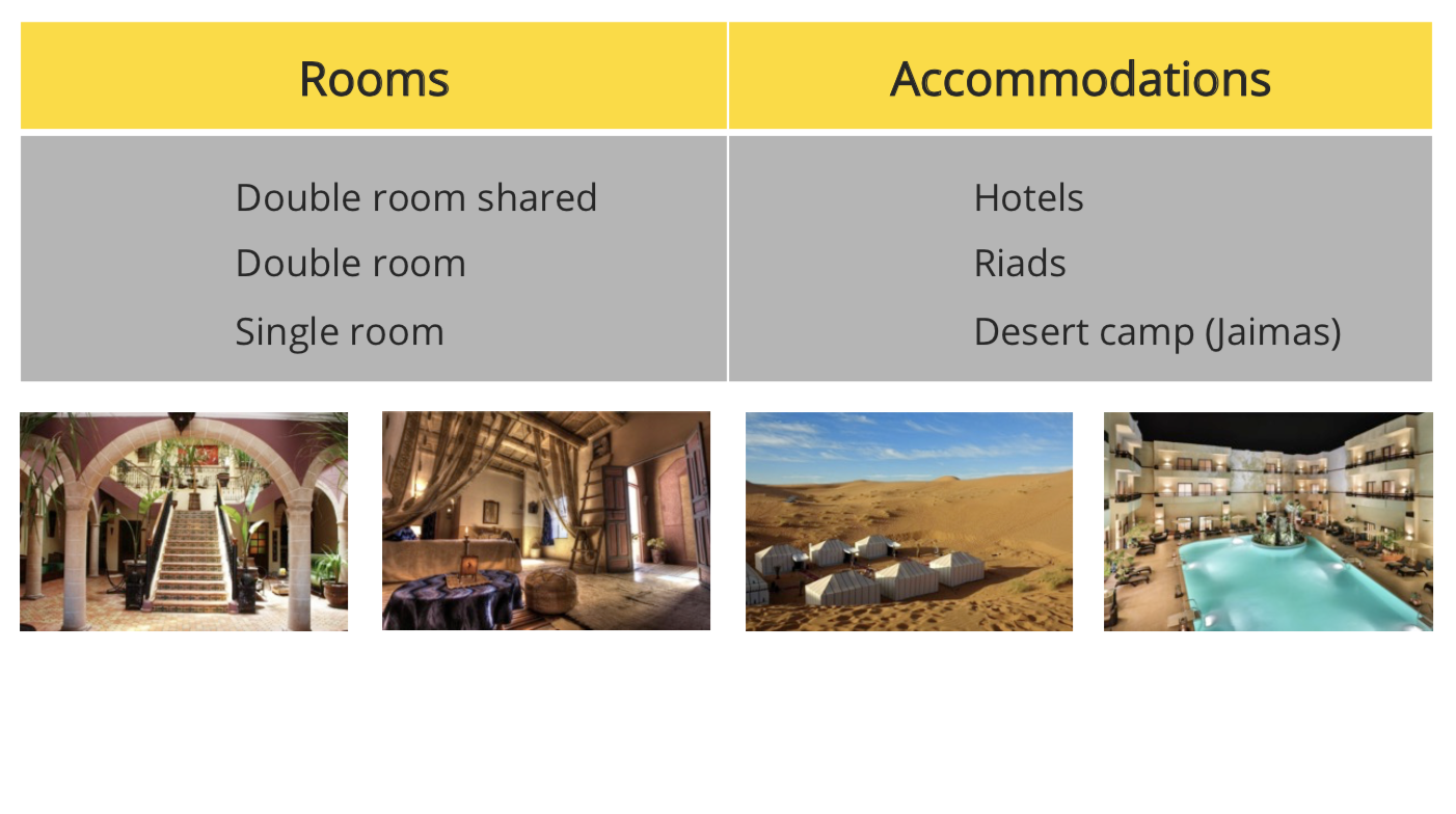 accommodations motorcycle tour morocco