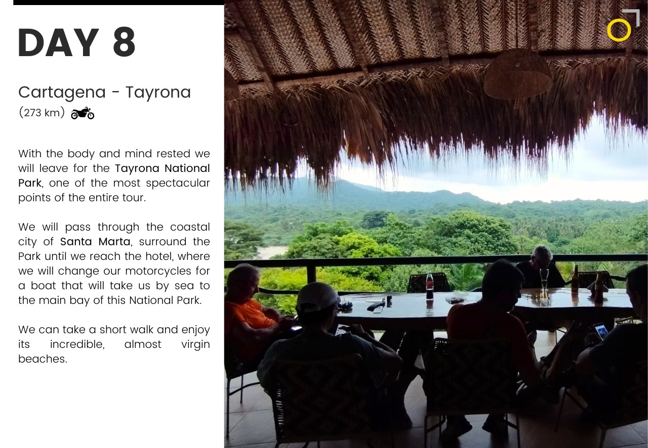 Motorcycle tour colombia Cartagena Tayrona